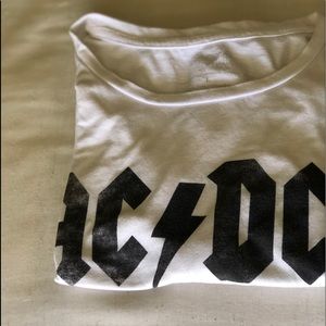AC/DC White Crop Top